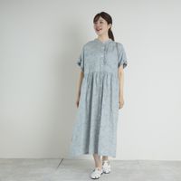 ubasoku/バンドカラーフロントフリルワンピース