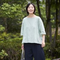 スタイルストアの高島ちぢみ 5分袖タックプルオーバー
