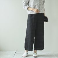 Kilka/計算いらずの無地見えチェックパンツ