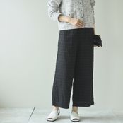 Kilka/計算いらずの無地見えチェックパンツ