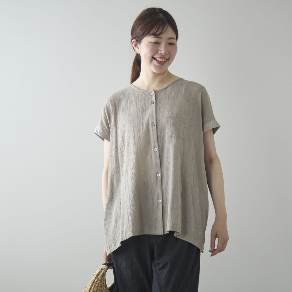motone/レディスノーカラーシャツ 2nd ノースリーブ