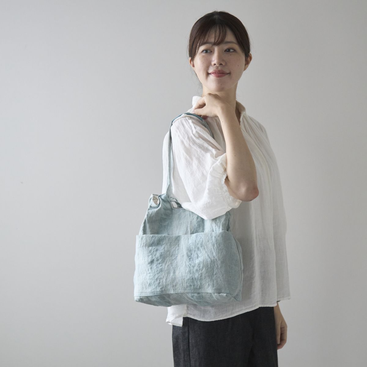 charm/リネンシャーリングバッグ　M
