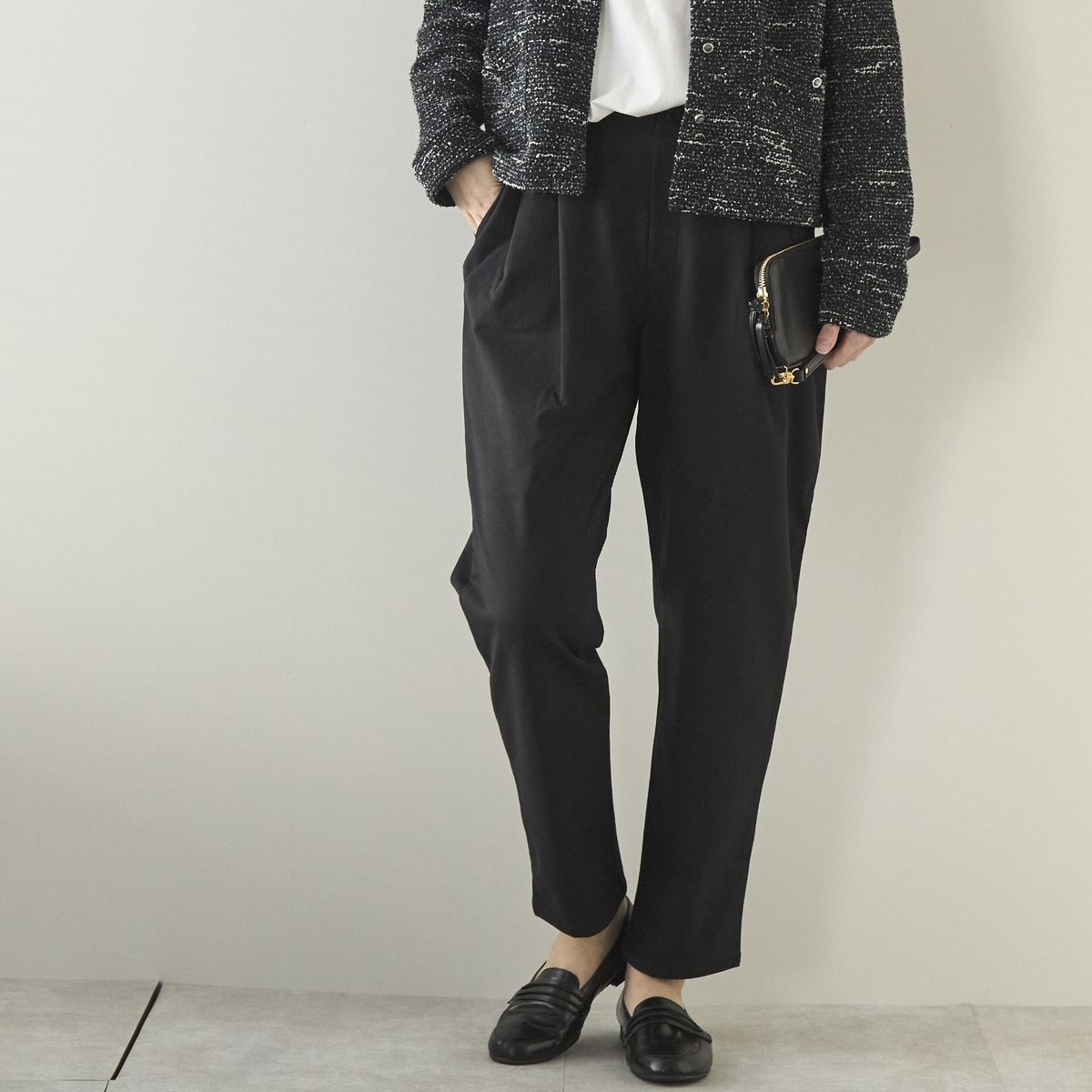 WESTWOOD OUTFITTERS/きれいめポンチのタックテーパードパンツ