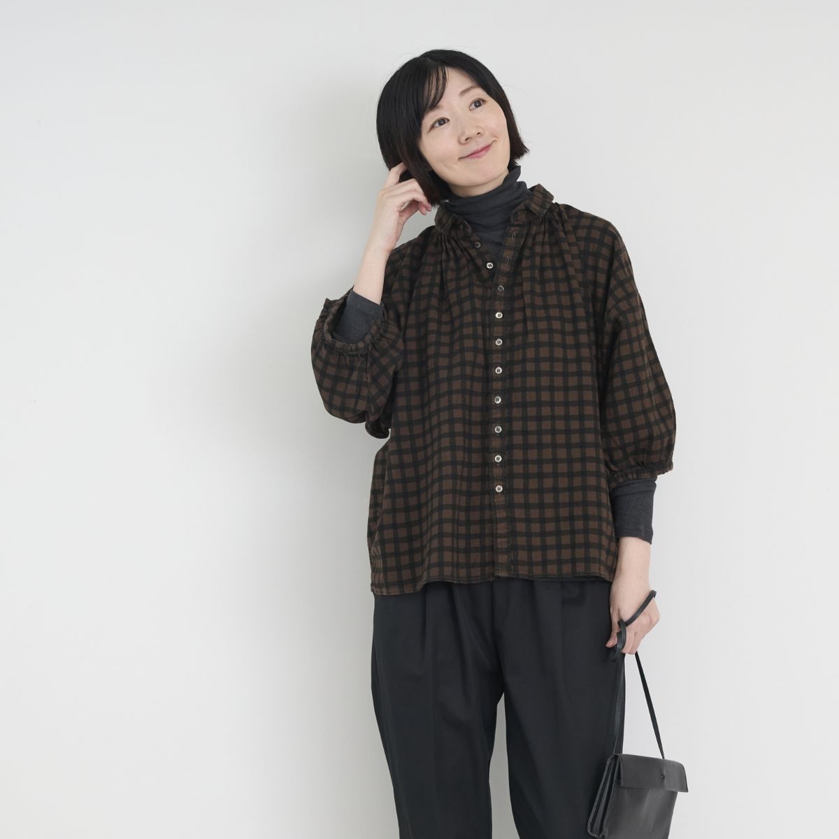 Brocante/グランシャツ　チェックキャンバス