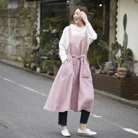 ワンピースエプロン　モーヴピンク