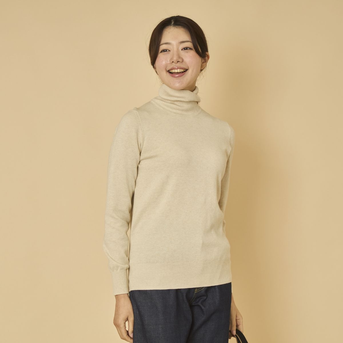 sisam/オーガニックコットン リブタートルネック