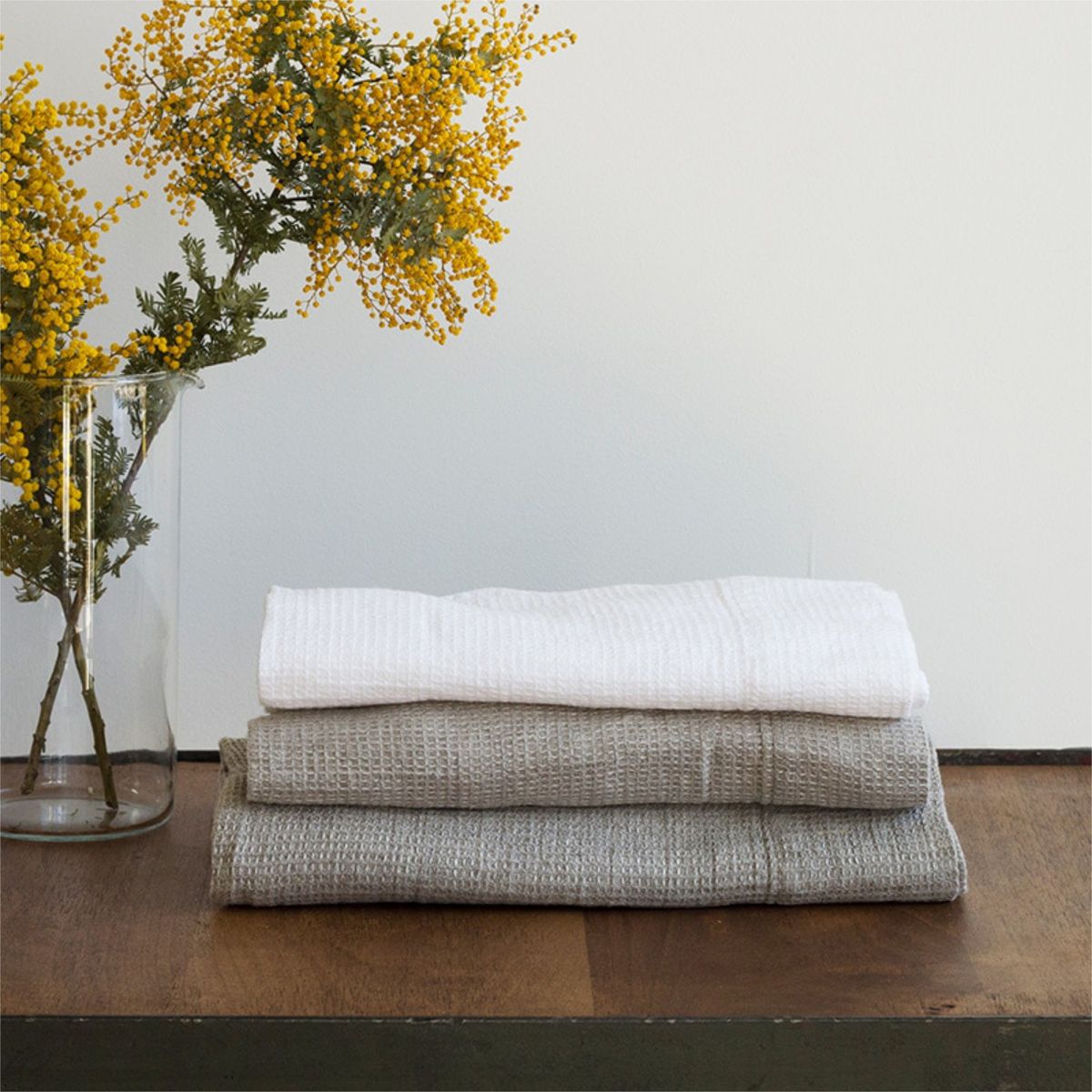 Lino e Lina/リネンフェイスタオル ワッフル