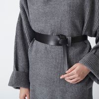 フルグレイン/バックルレスレザー太ベルト