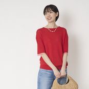 SAIFUKU/袖口が透けて涼やか麻プルオーバー