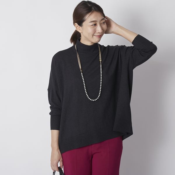 DRESS HERSELF/シルクカシミヤハイネックニット -シルクカシミヤの