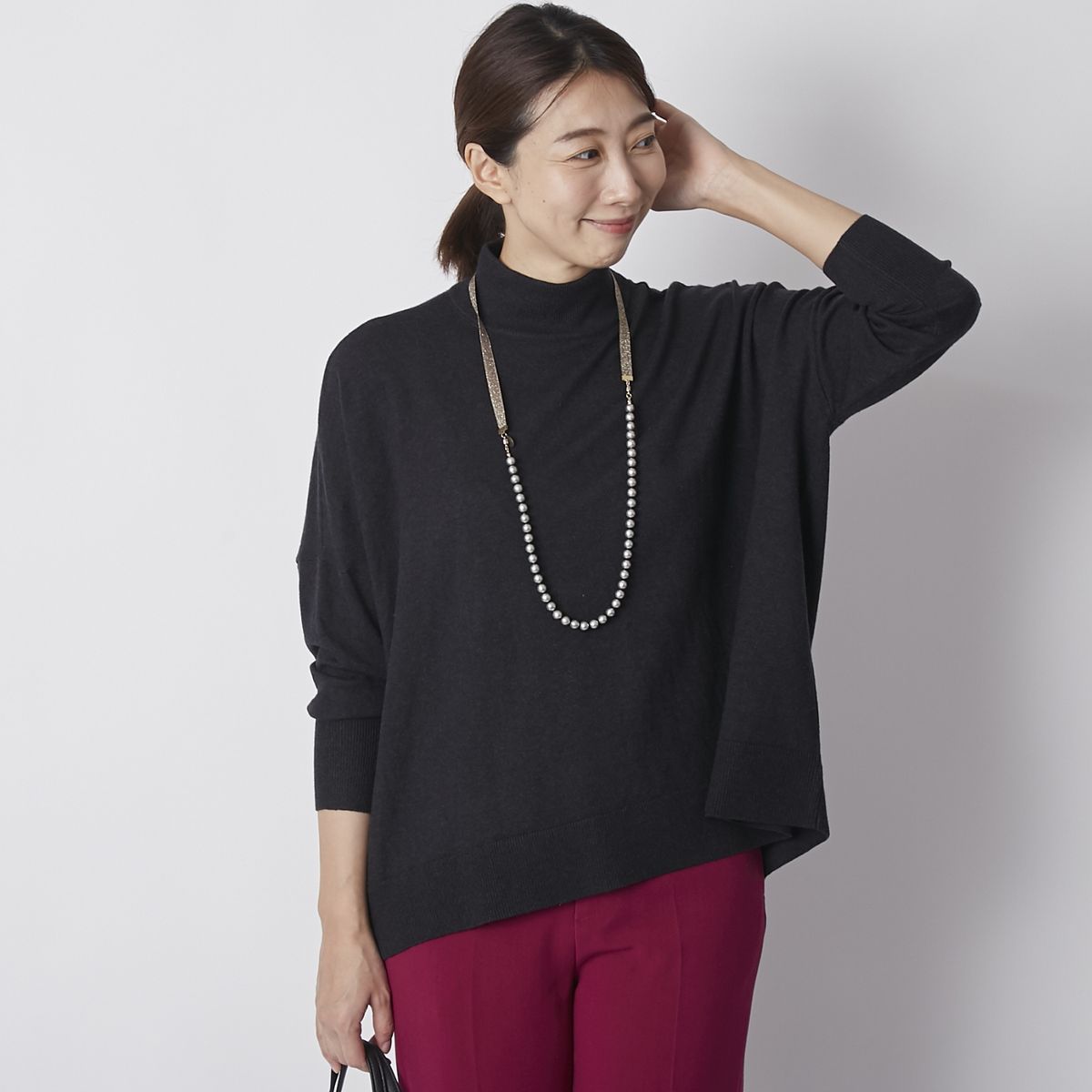 DRESS HERSELF/シルクカシミヤハイネックニット