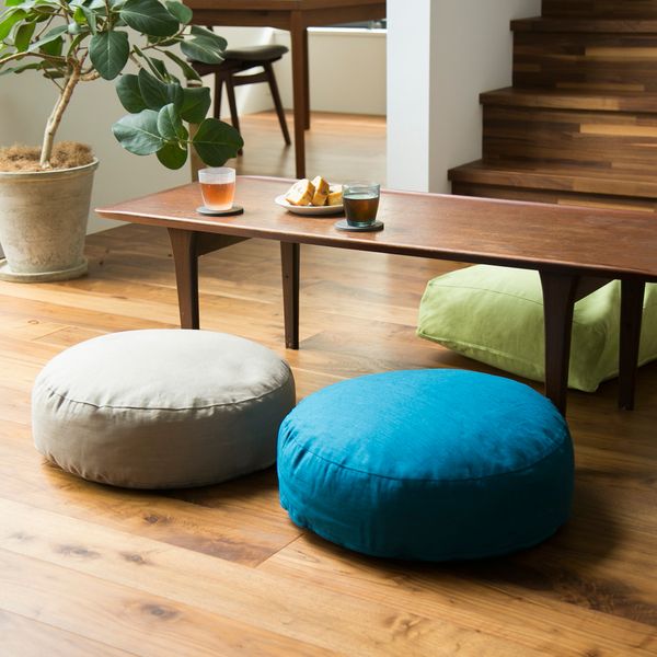 FIBER ART STUDIO/リネンクッションチェア ラウンド -特殊ビーズが