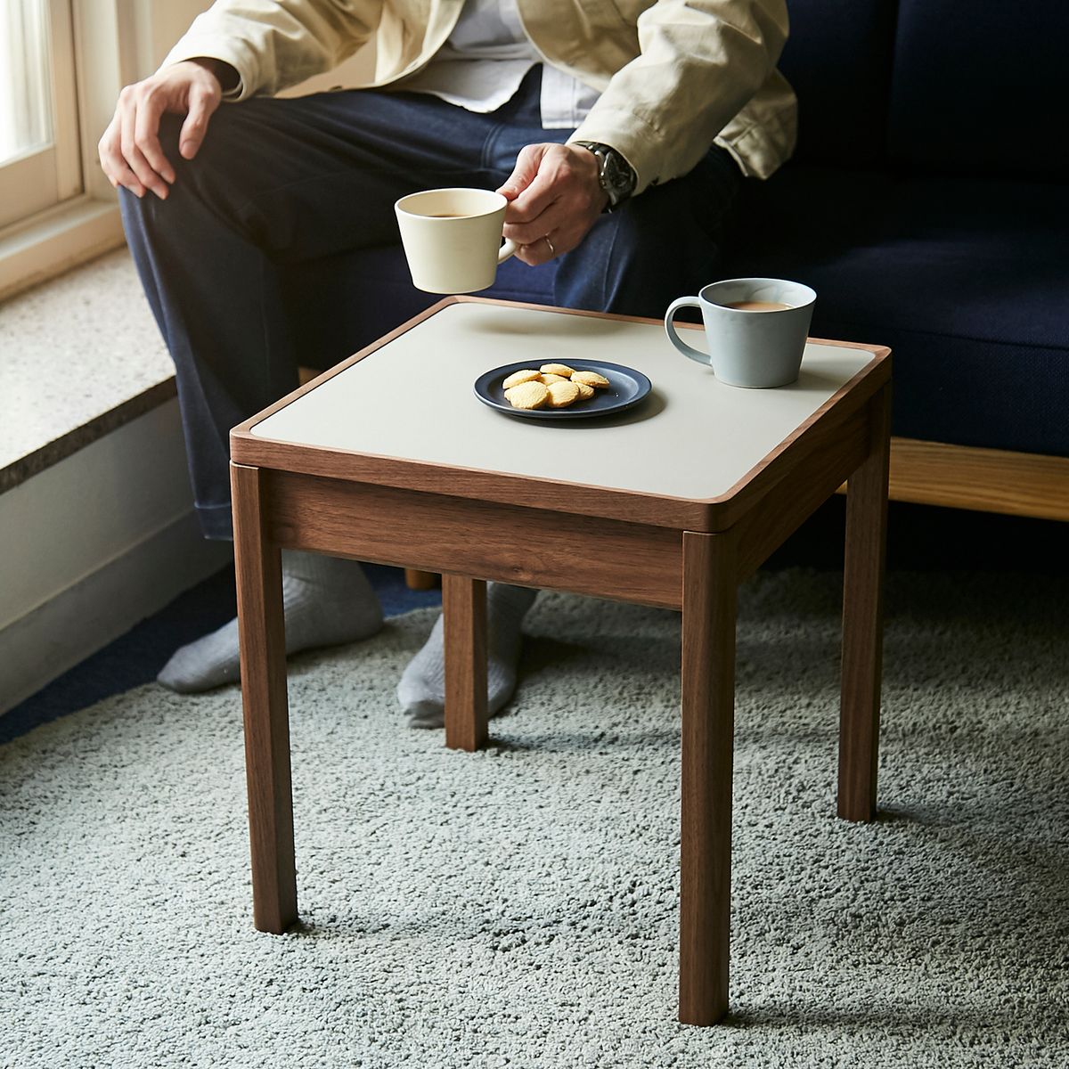 立野木材工芸/はたらくサイドテーブル シングル ウォールナット