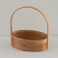 まる工芸/取っ手付オーバルボックス M