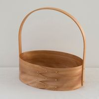 まる工芸/取っ手付オーバルボックス L