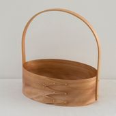 まる工芸/取っ手付オーバルボックス L