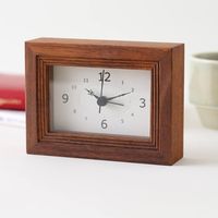 La Luz/リブクロックミニ レクタングル ブラウン