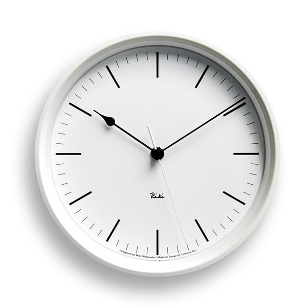 Lemnos/電波時計　RIKI STEEL CLOCK 0824 ホワイト