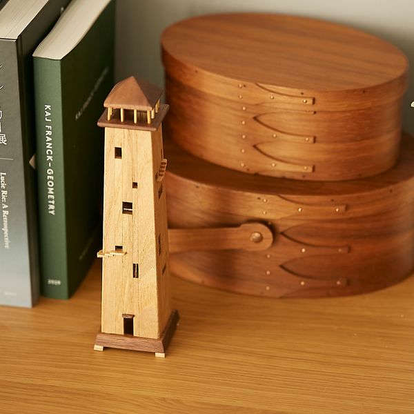 組木works 木製インテリアオブジェ utatane/満月の塔 -物語に登場しそうな、温もりがある木製オブジェ