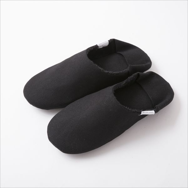 ABE HOME SHOES/帆布のバブーシュ ボア L