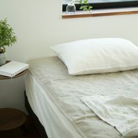 Shigaasa/リネンウォッシャブル敷パッド 生成 シングル