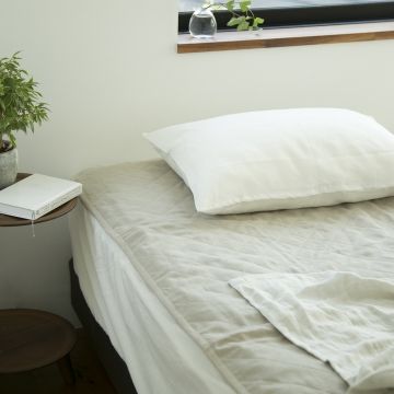 Shigaasa/リネンウォッシャブル敷パッド 生成 セミダブル