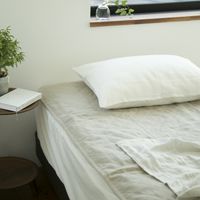 Shigaasa/リネンウォッシャブル敷パッド 生成 セミダブル