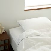 京和晒綿紗/ガーゼ枕カバー 3重合わせ グレー Ｌ