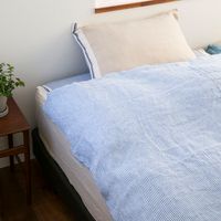 TENJIN FACTORY/リネン布団カバー ストライプｘフラックス シングル