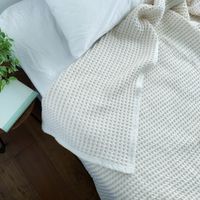 三井毛織/洗えるシルク混コットンワッフルケット シングル