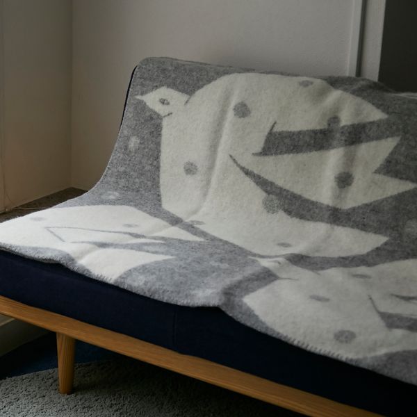 KLIPPAN×mina perhonen ウールブランケット KLIPPAN ウールブランケット グレー系 ウール シングル ブランケット