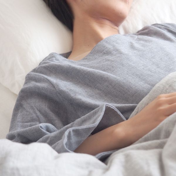 Kaimin Labo/雲ごこちガーゼストレッチ起毛パジャマ 無地長袖被り