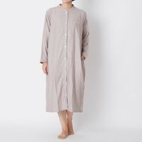 Kaimin Labo/雲ごこちガーゼストレッチ起毛パジャマ 無地長袖ワンピース レディース