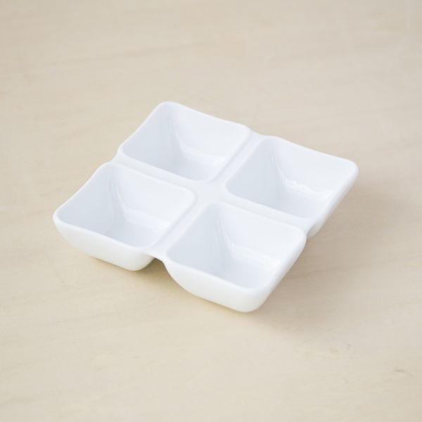 miyama./oju 4つ仕切り皿S 白磁