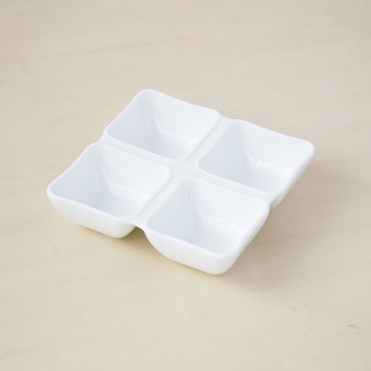 miyama./oju 4つ仕切り皿S 白磁