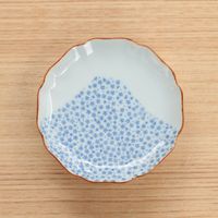 与山窯 豆皿 小紋富士山図
