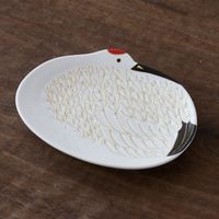 幸楽窯 錦雪衣金羽根 鶴型銘々皿