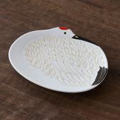 幸楽窯 錦雪衣金羽根 鶴型銘々皿