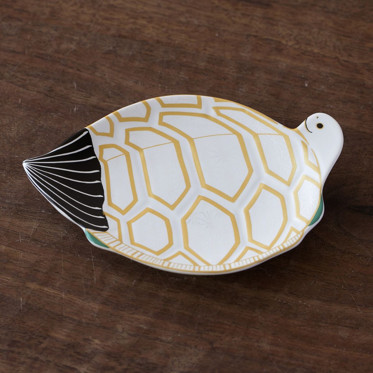 幸楽窯 錦雪衣菱模様 亀型銘々皿