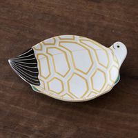 幸楽窯 錦雪衣菱模様 亀型銘々皿