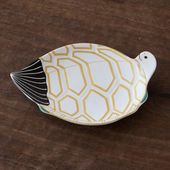 幸楽窯 錦雪衣菱模様 亀型銘々皿