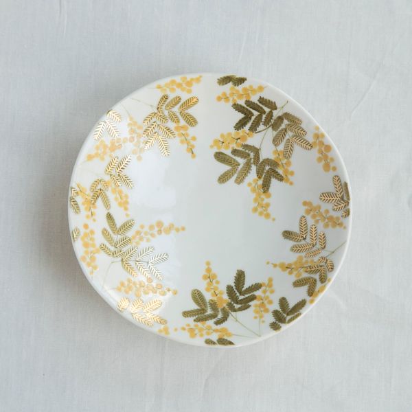 Studio Karakusa/ミモザの絵皿 -ミモザ柄のうつわ、大きなサイズができ