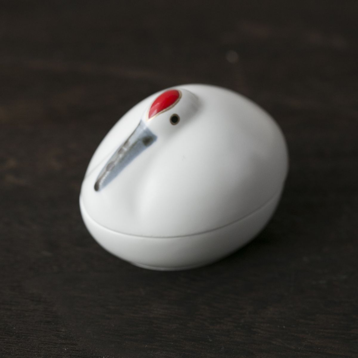 幸楽窯 錦雪衣鶴型 小蓋物