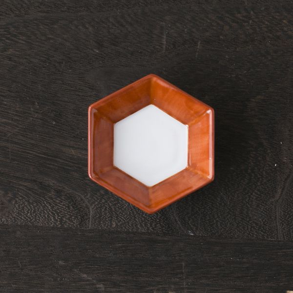 幸楽窯 朱巻亀甲 豆鉢