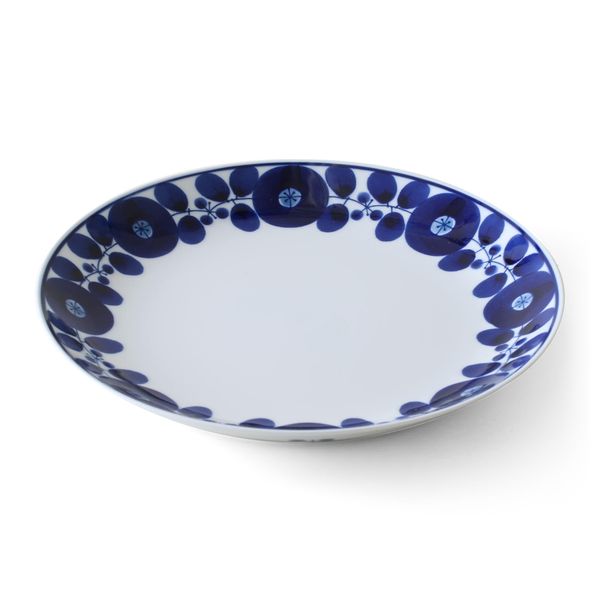 白山陶器/BLOOM ブルーム ディナープレート リース -瑠璃色の手描きの