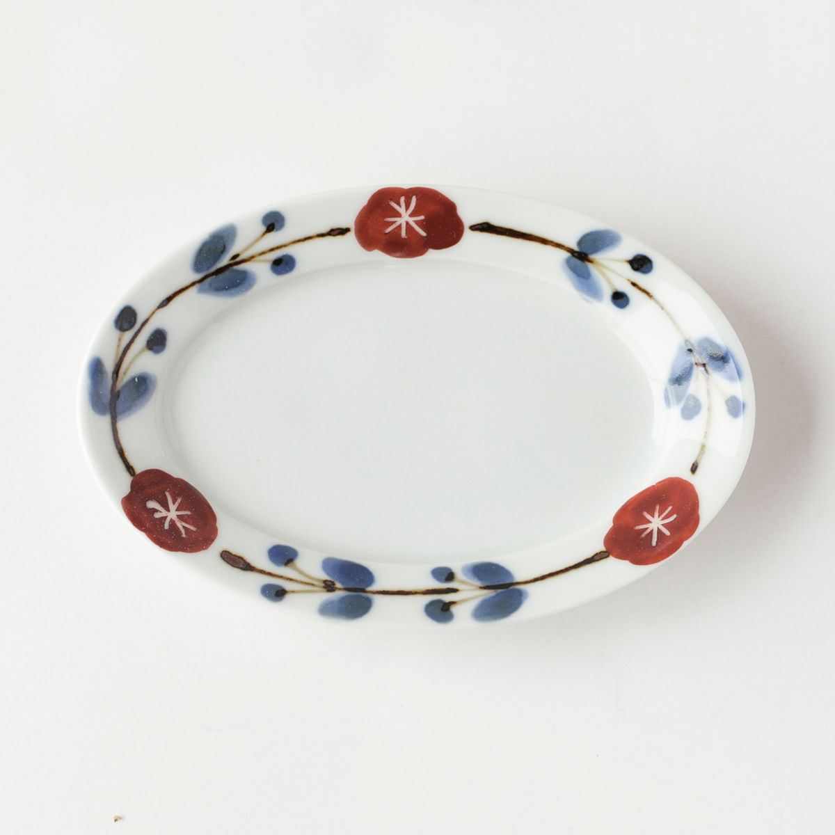 リム楕円小皿 錆花つなぎ