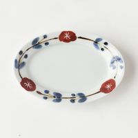 リム楕円小皿 錆花つなぎ