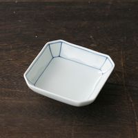 みのりの小鉢 隅切小鉢 染付ふちどり