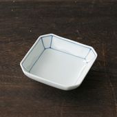 みのりの小鉢 隅切小鉢 染付ふちどり