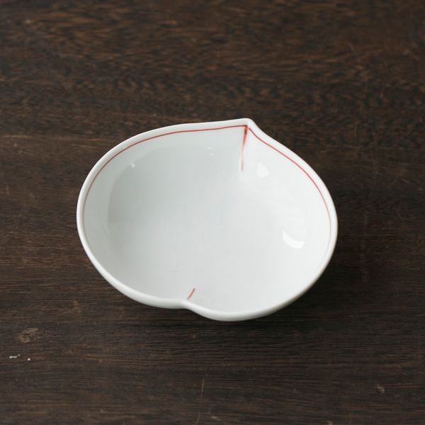 みのりの小鉢 桃小鉢 赤絵ふちどり